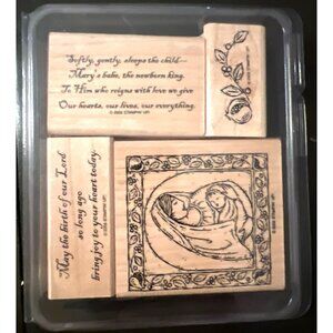 Stampin Up! 2002 Newborn King Wood Mounted Rubber Stamps Set New